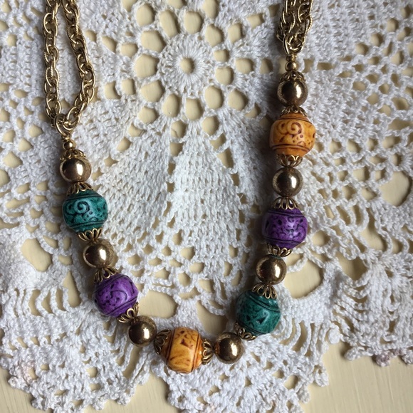 Gold tone Beaded Necklace - Picture 1 of 2